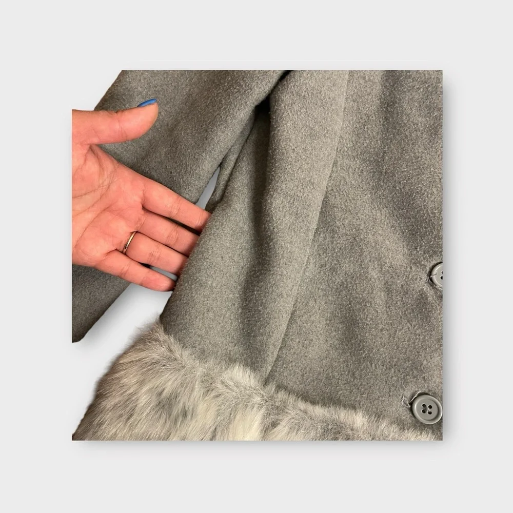 Janie and Jack Bottom Faux Fur Gray Coat